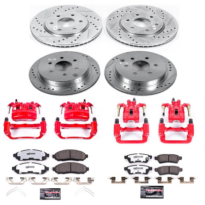 PowerStop Front & Rear Z36 Truck & Tow Brake Kit w/ Calipers | Nissan Frontier 2005–2018 (KC4063-36)