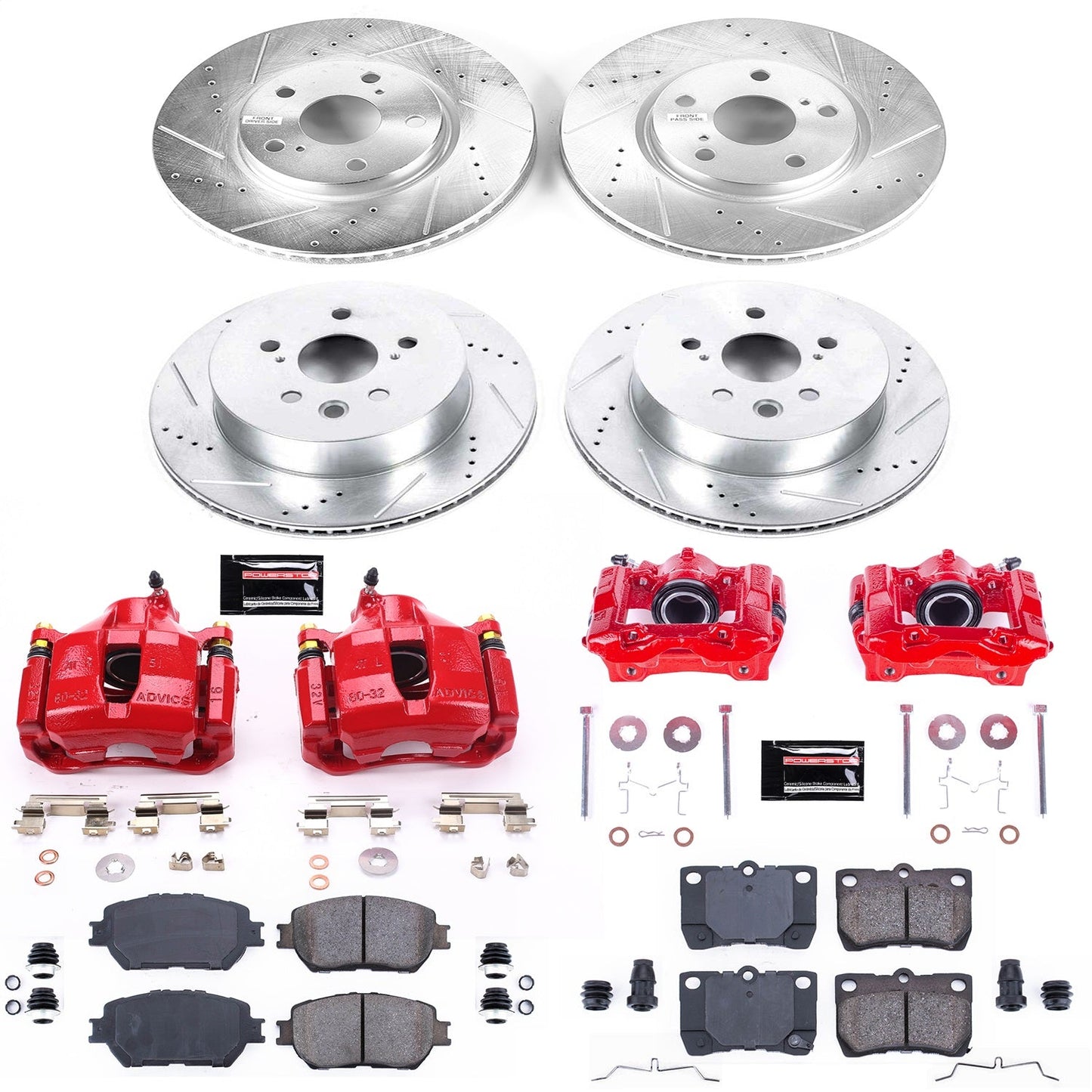 PowerStop Front & Rear Z23 Evolution Sport Brake Kit w/ Calipers | Lexus GS300 (2006) (KC4072)