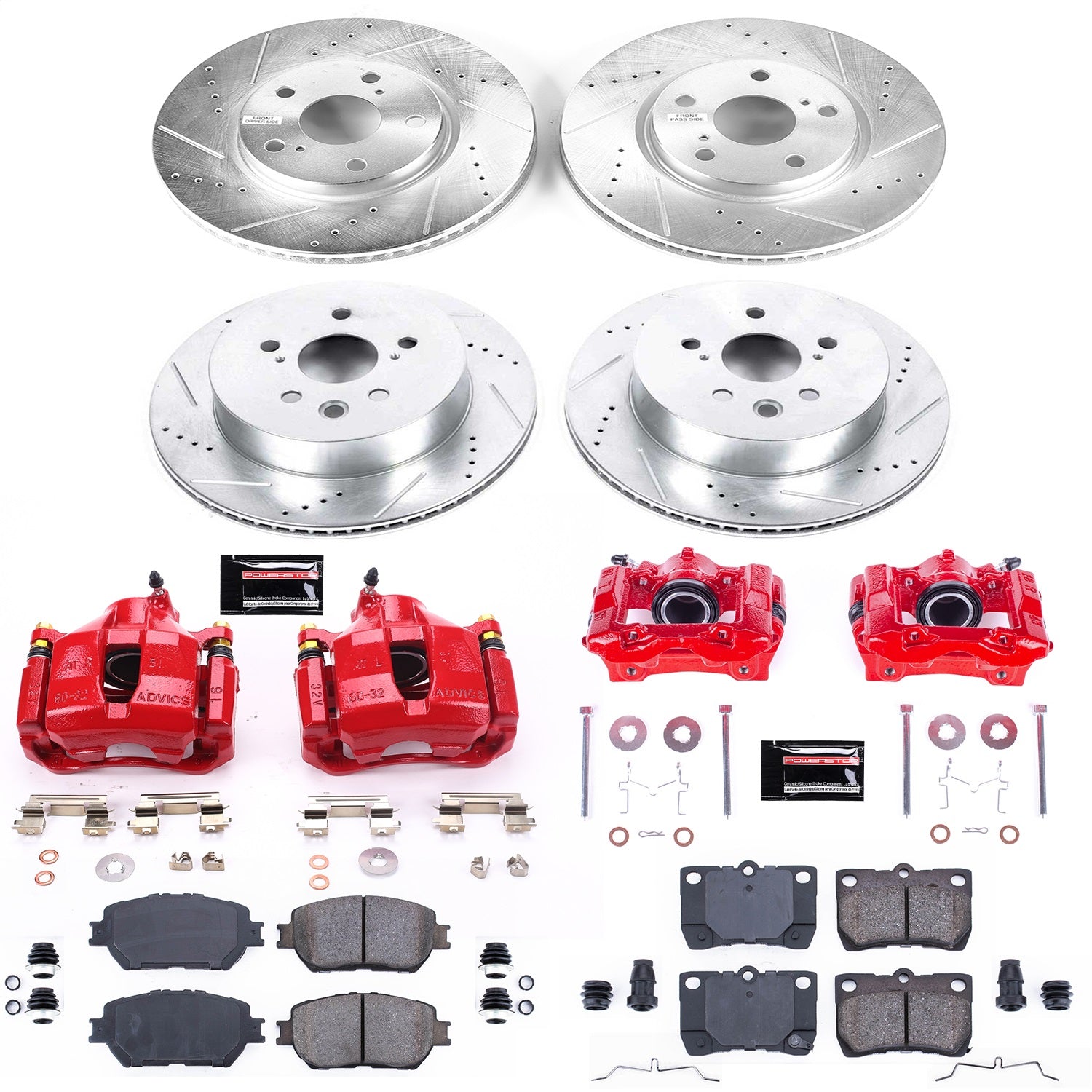 PowerStop Front & Rear Z23 Evolution Sport Brake Kit w/ Calipers | Lexus GS300 (2006) (KC4072)