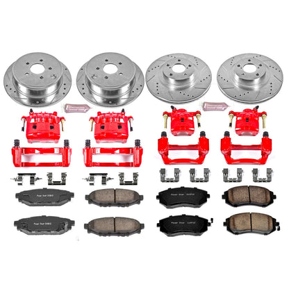 PowerStop Front & Rear Z23 Evolution Sport Brake Kit w/Calipers | Subaru Forester (2009–2010) (KC4077)