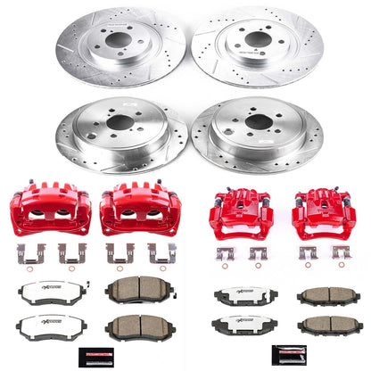 PowerStop Front & Rear Z26 Street Warrior Brake Kit w/ Calipers | Subaru Legacy (2010–2012) (KC4077A-26)
