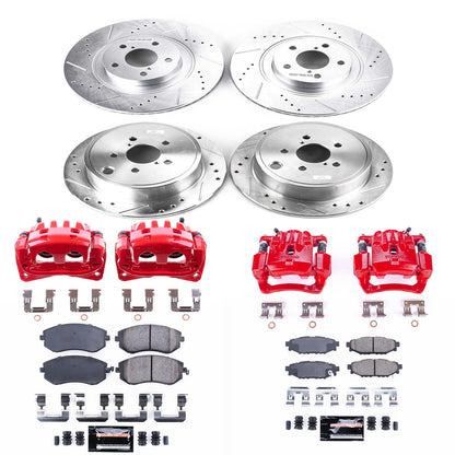 PowerStop Front & Rear Z23 Evolution Sport Brake Kit w/ Calipers | Subaru Legacy (2010–2012) (KC4077A)