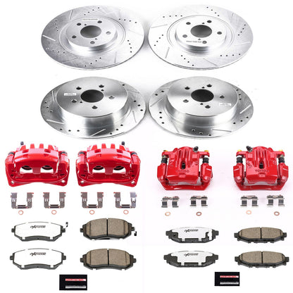 PowerStop Front & Rear Z26 Street Warrior Brake Kit w/ Calipers | Subaru Legacy (2006–2009) (KC4079-26)