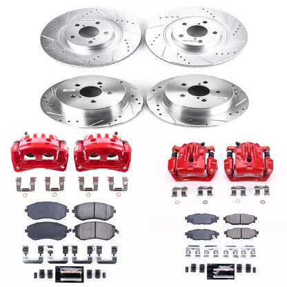 PowerStop Front & Rear Z23 Evolution Sport Brake Kit w/ Calipers | Subaru Legacy (2006–2009) (KC4079)