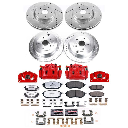 PowerStop Front and Rear Z26 Street Kit w/ Calipers | Subaru B9 Tribeca (2006–2007) (KC4088-26)