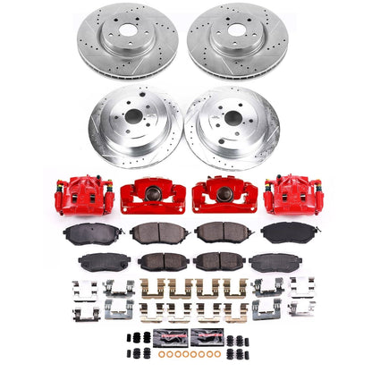 PowerStop Front and Rear Z23 Evolution Kit w/ Calipers | Subaru Tribeca (2008–2014) (KC4088)