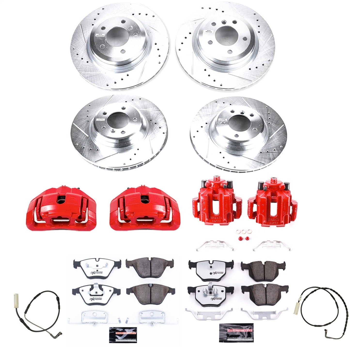 PowerStop Front and Rear Z26 Street Kit w/ Calipers | BMW 335i (2007–2009) (KC4094-26)