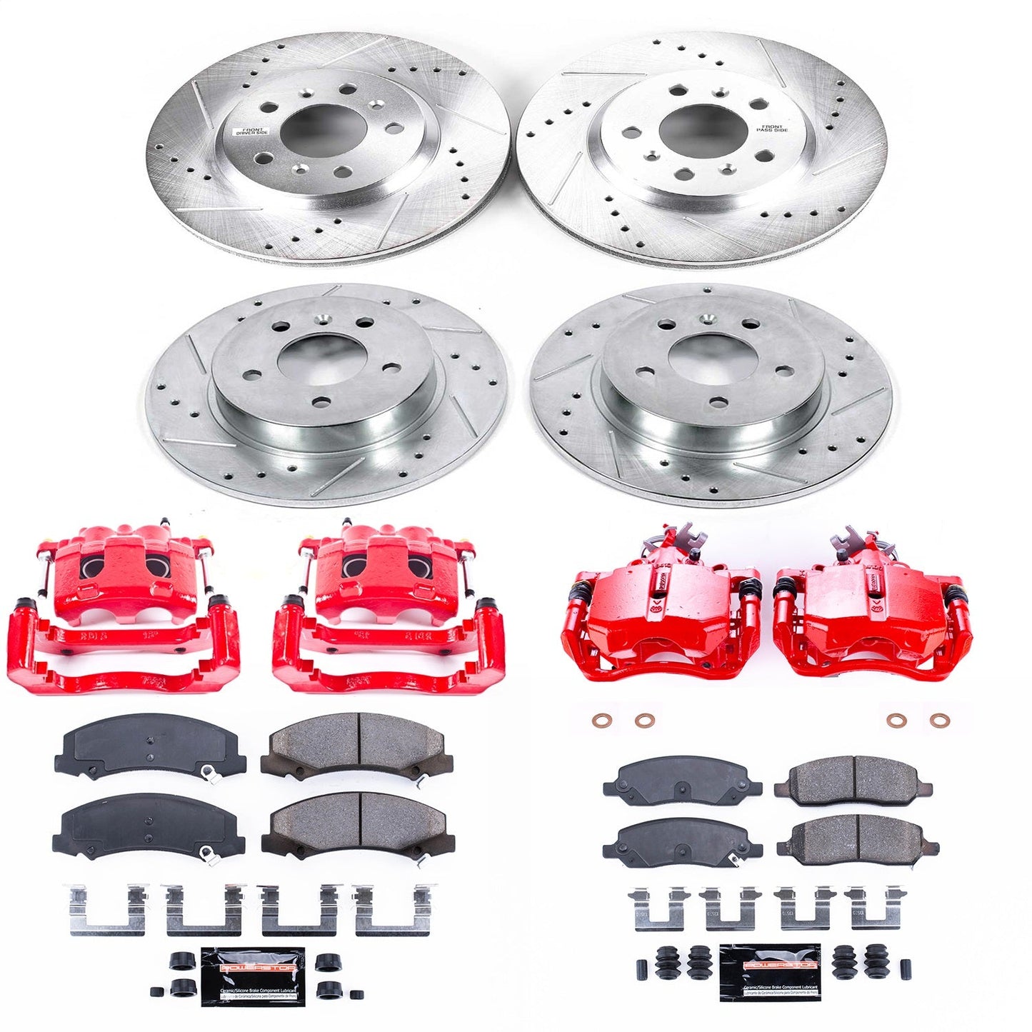 PowerStop Front & Rear Z23 Evolution Sport Brake Kit w/ Calipers | Buick Lucerne (2006–2011) (KC4096)