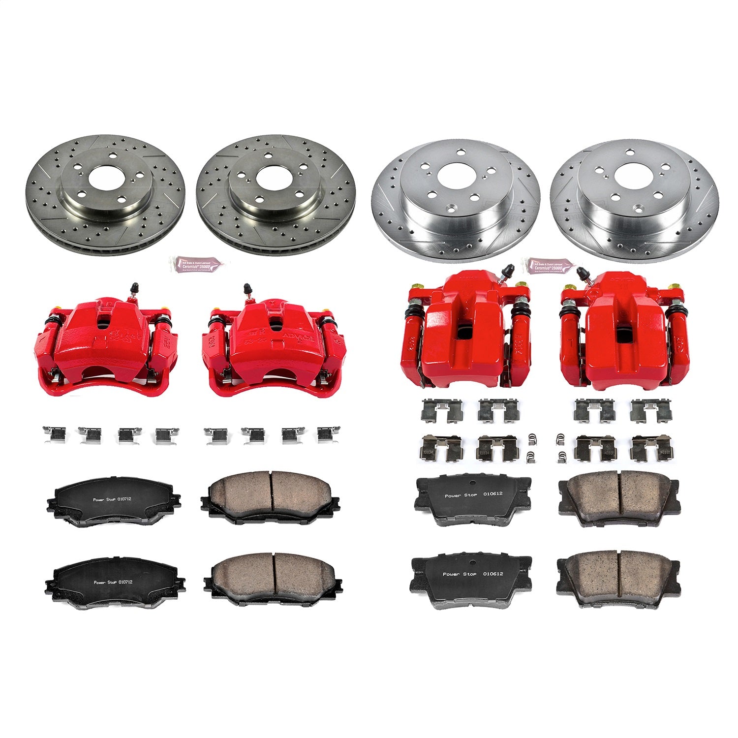 PowerStop Front & Rear Z23 Evolution Sport Brake Kit w/ Calipers | Toyota RAV4 (2006–2011) (KC4100)