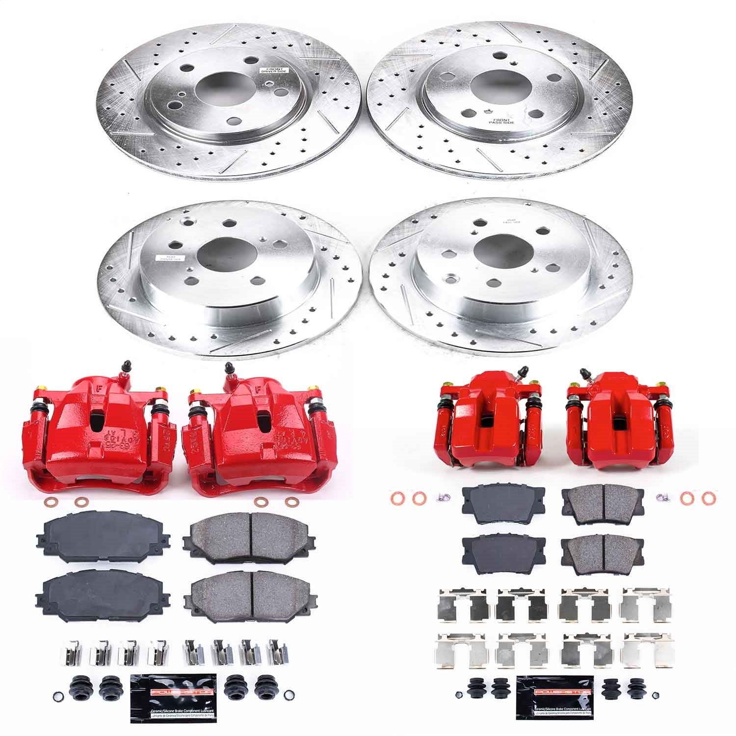 PowerStop Front & Rear Z23 Evolution Sport Brake Kit w/ Calipers | Toyota RAV4 (2011) (KC4100A)