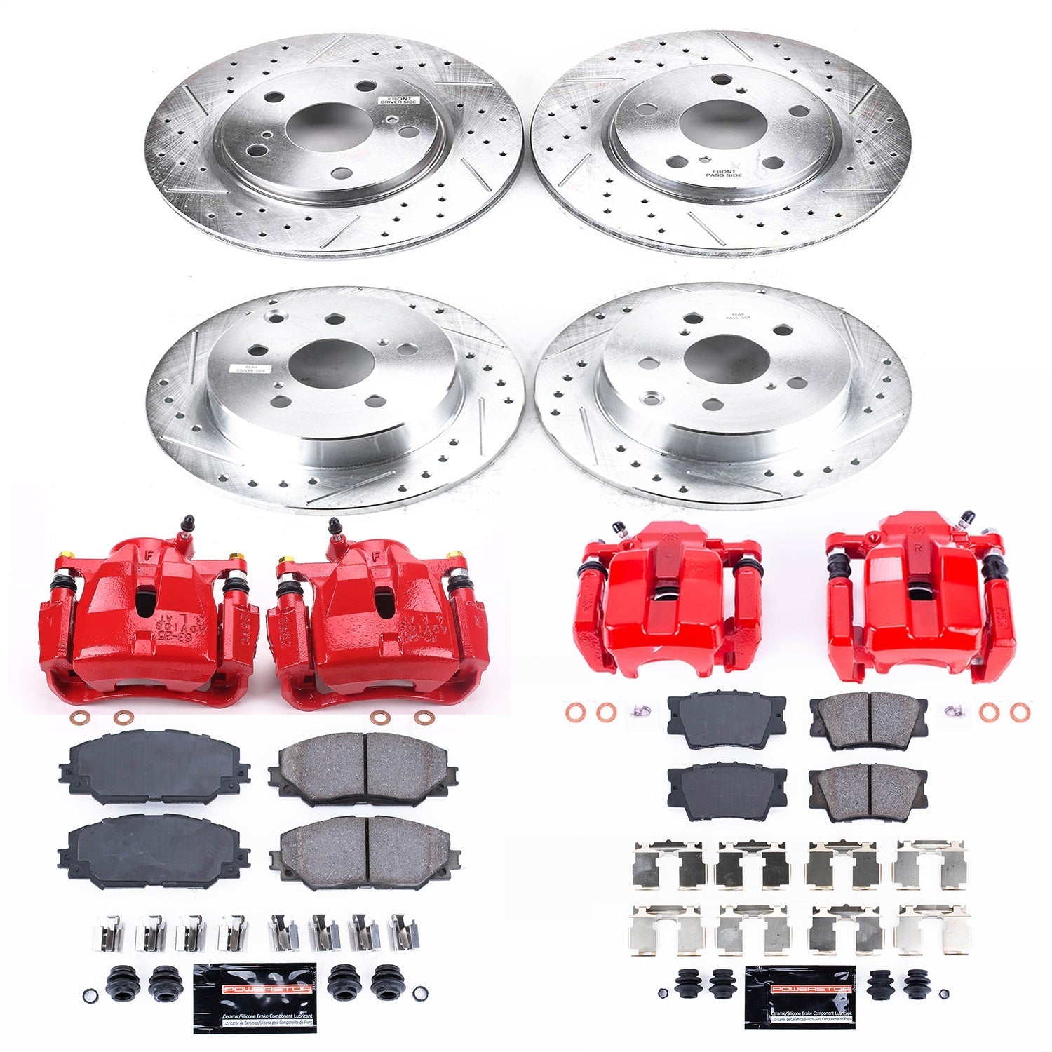 PowerStop Front & Rear Z23 Evolution Sport Brake Kit w/ Calipers | Toyota RAV4 (2011–2016) (KC4100B)