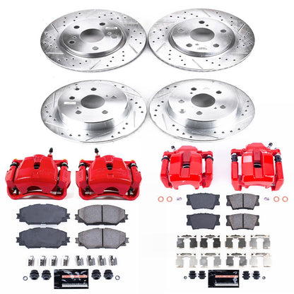 PowerStop Front & Rear Z23 Evolution Sport Brake Kit w/ Calipers | Toyota RAV4 (2011–2018) (KC4100C)