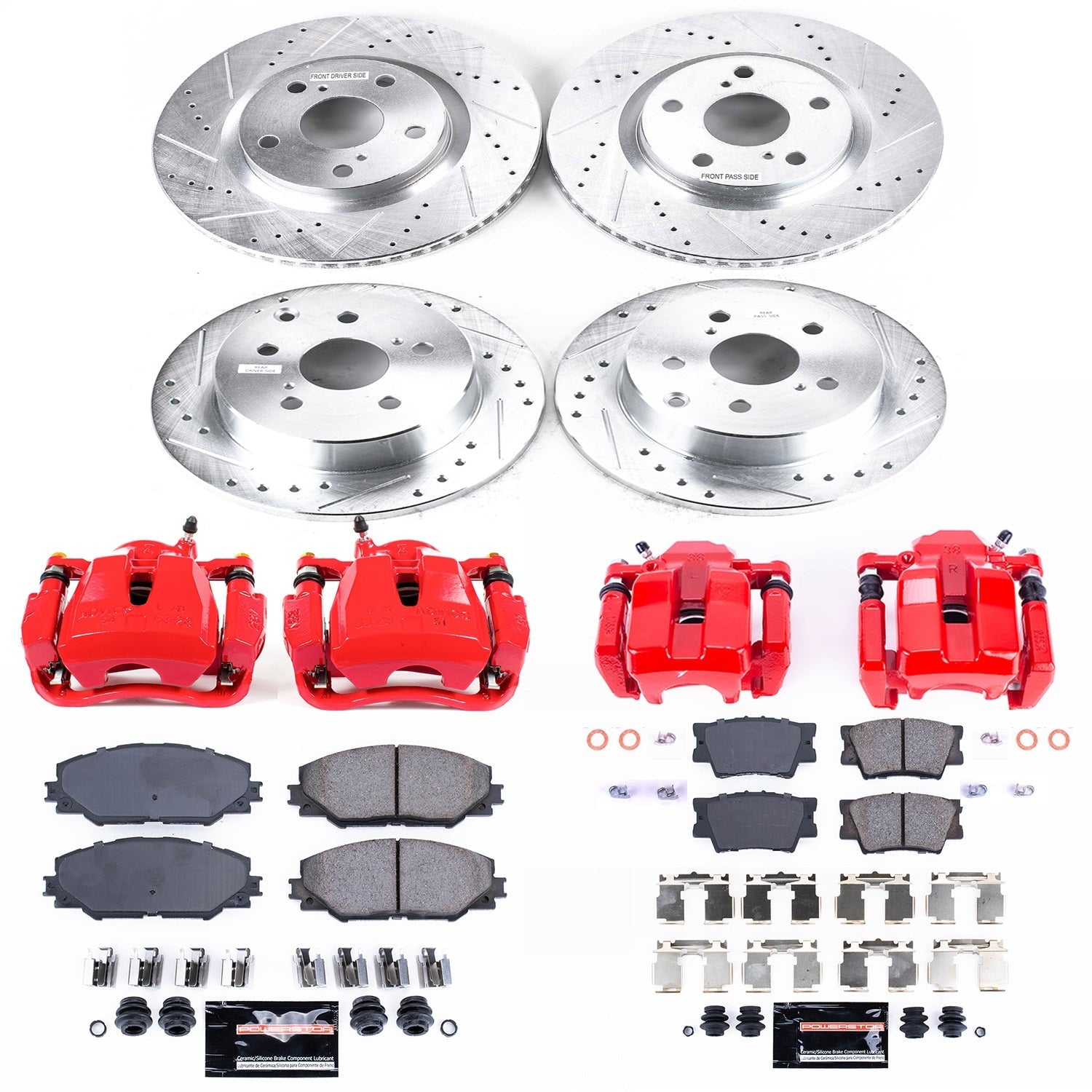 PowerStop Front & Rear Z23 Evolution Sport Brake Kit w/Calipers | Toyota RAV4 2011–2018 (KC4101A)