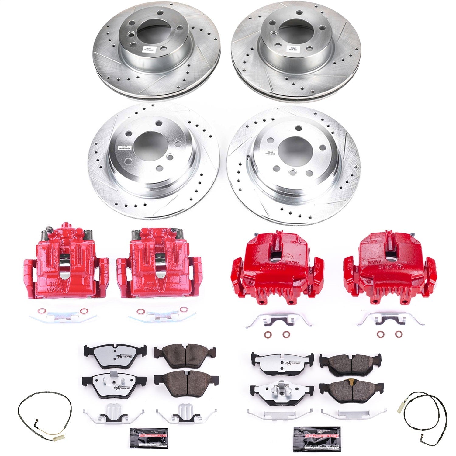 PowerStop Front & Rear Z26 Street Warrior Brake Kit w/ Calipers | BMW 328xi (2007) (KC4102-26)