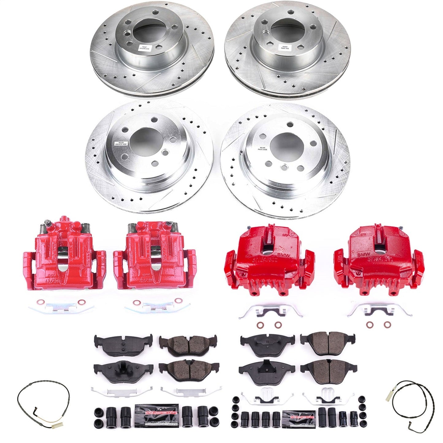 PowerStop Front & Rear Z23 Evolution Sport Brake Kit w/ Calipers | BMW 328xi (2007) (KC4102)