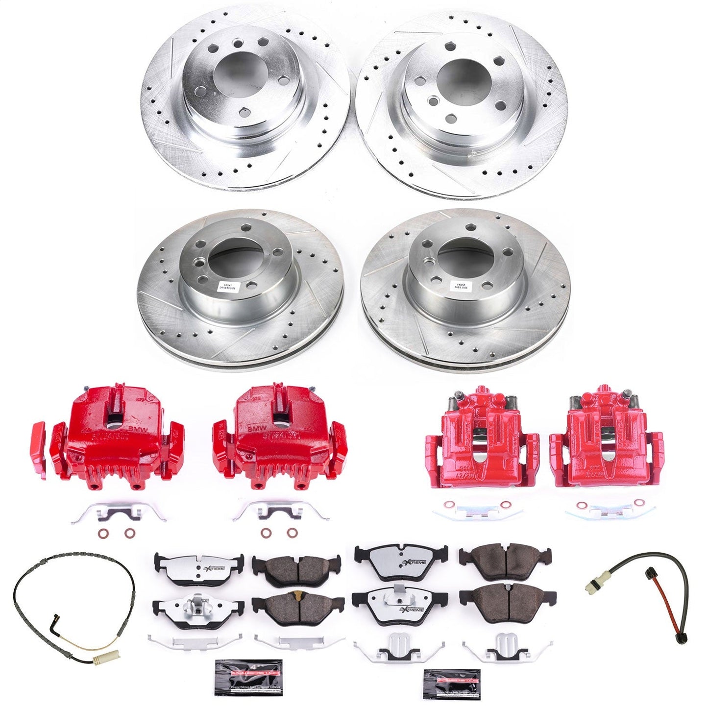PowerStop Front & Rear Z26 Street Warrior Brake Kit w/ Calipers | BMW 328i (2007) (KC4103-26)