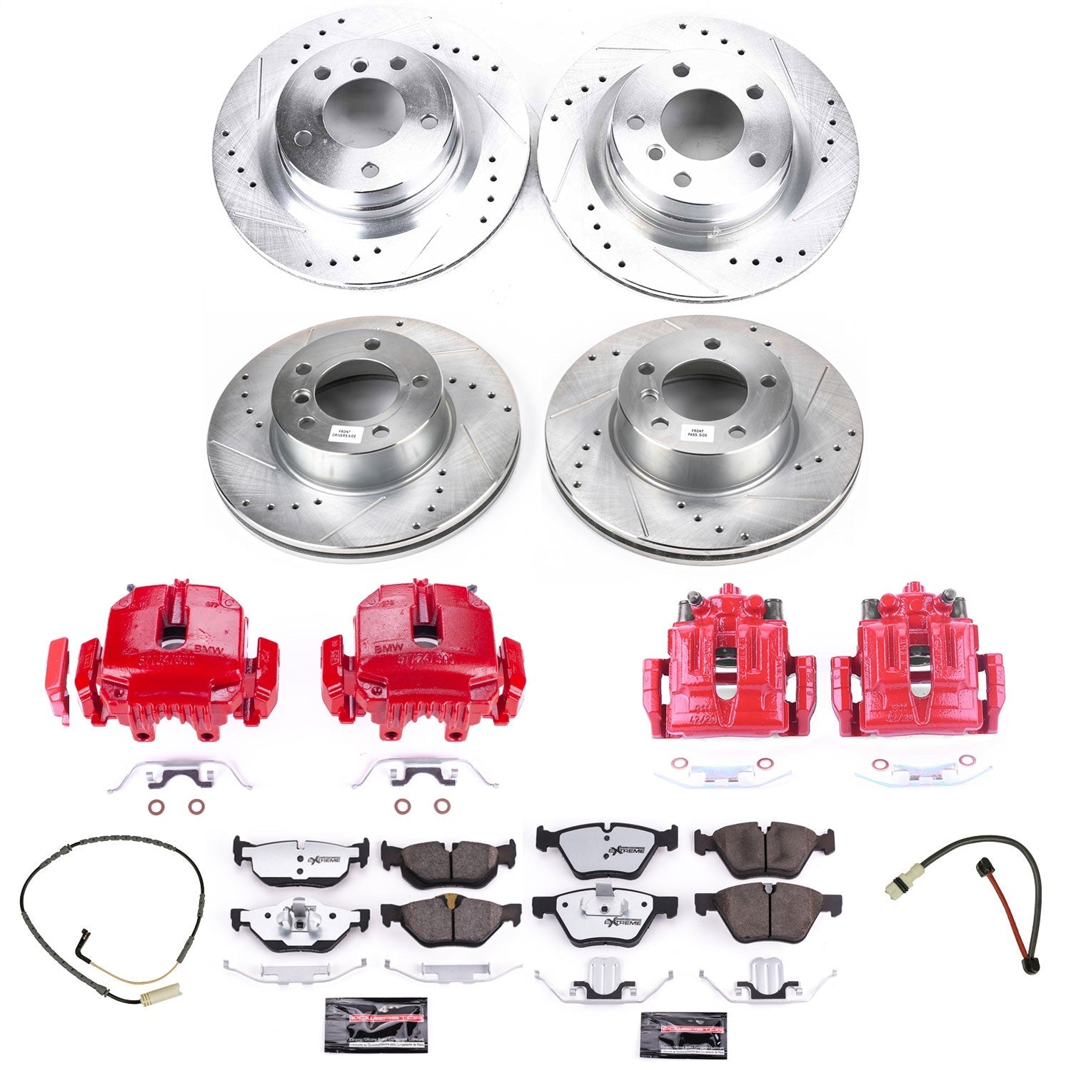 PowerStop Front & Rear Z26 Street Warrior Brake Kit w/ Calipers | BMW 328i (2007) (KC4103-26)