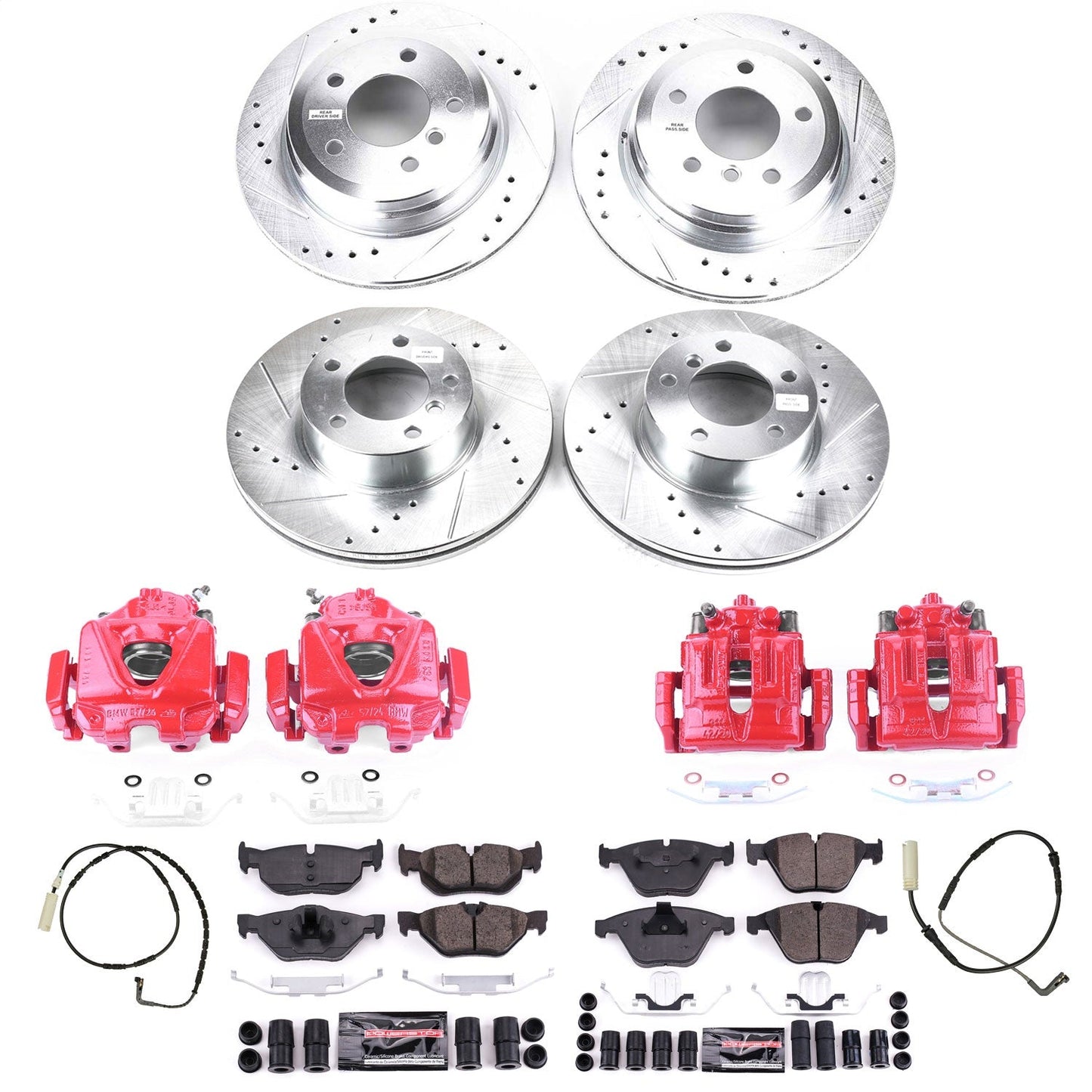 PowerStop Front & Rear Z23 Evolution Sport Brake Kit w/ Calipers | BMW 328i (2008–2010) (KC4104)