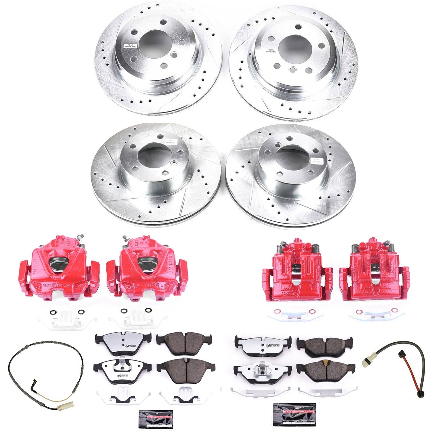 PowerStop Front & Rear Z26 Street Warrior Brake Kit w/ Calipers | BMW 328i xDrive (2009–2010) (KC4105-26)