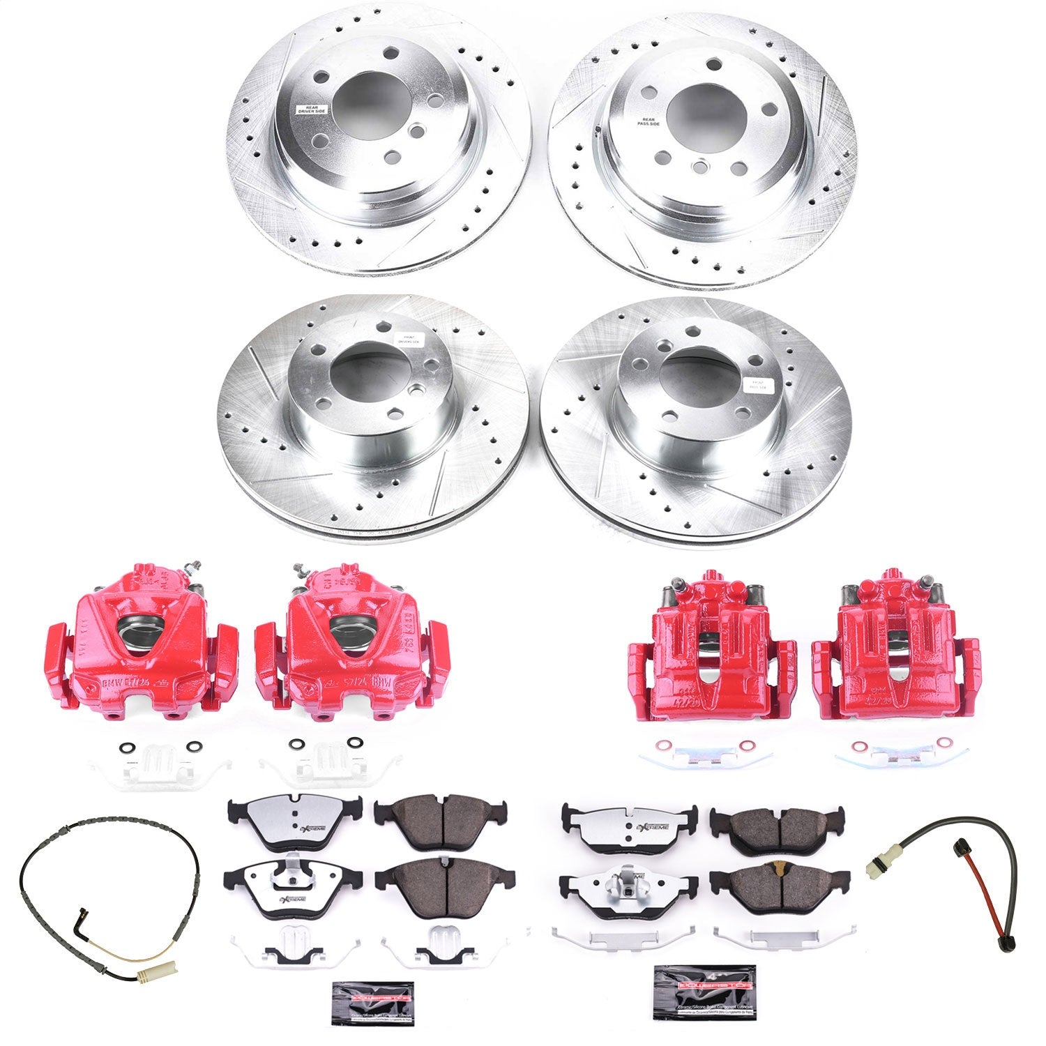 PowerStop Front & Rear Z26 Street Warrior Brake Kit w/ Calipers | BMW 328i xDrive (2009–2010) (KC4105-26)