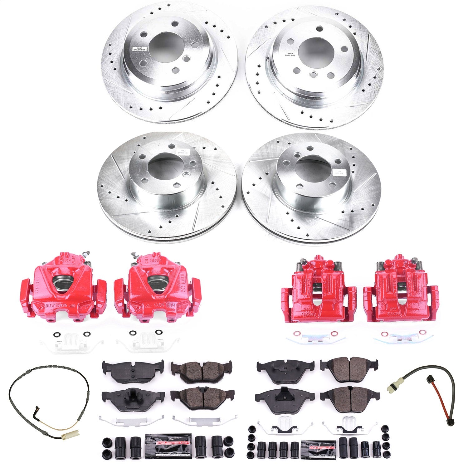 PowerStop Front & Rear Z23 Evolution Sport Brake Kit w/ Calipers | BMW 328i xDrive (2009–2010) (KC4105)