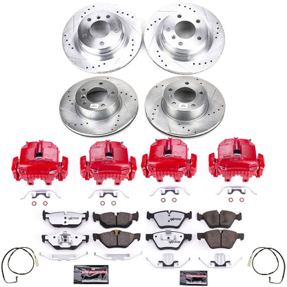 PowerStop Front & Rear Z26 Street Warrior Brake Kit w/ Calipers | BMW 328i (2007) (KC4106-26)