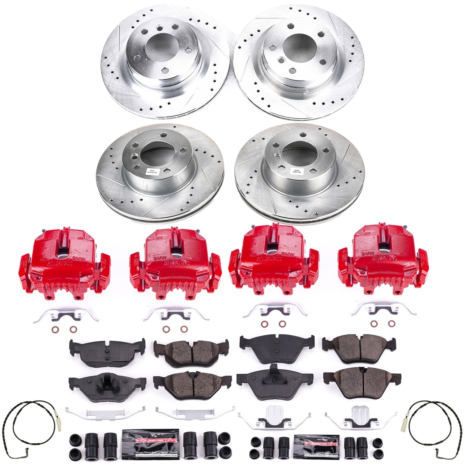 PowerStop Front & Rear Z23 Evolution Sport Brake Kit w/ Calipers | BMW 328i (2007) (KC4106)