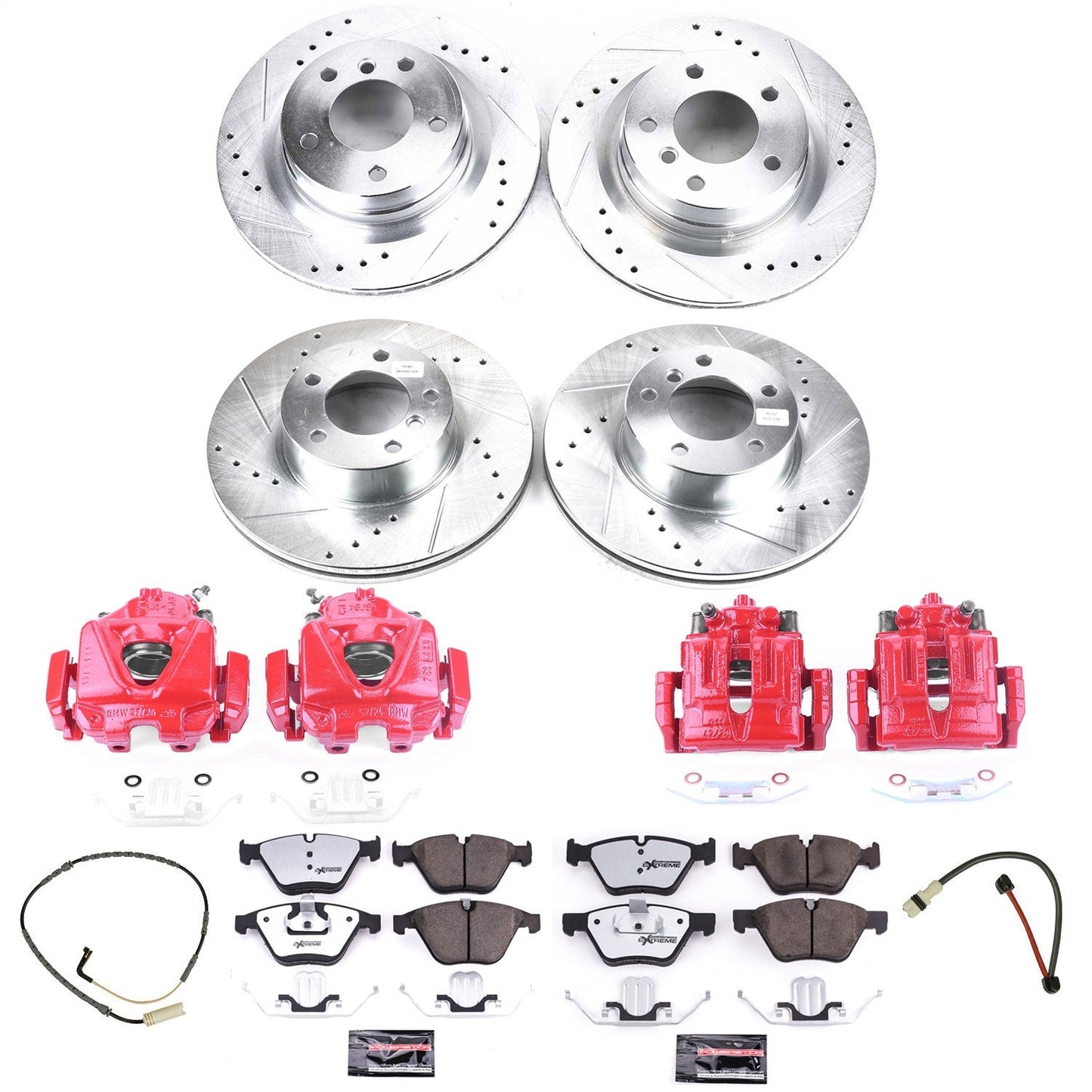 PowerStop Front & Rear Z26 Street Warrior Brake Kit w/ Calipers | BMW 328i (2008–2010) (KC4107-26)