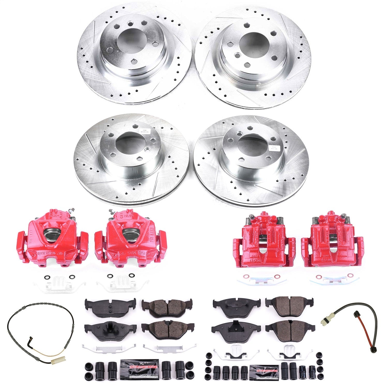 PowerStop Front & Rear Z23 Evolution Sport Brake Kit w/ Calipers | BMW 328i (2008–2010) (KC4107)