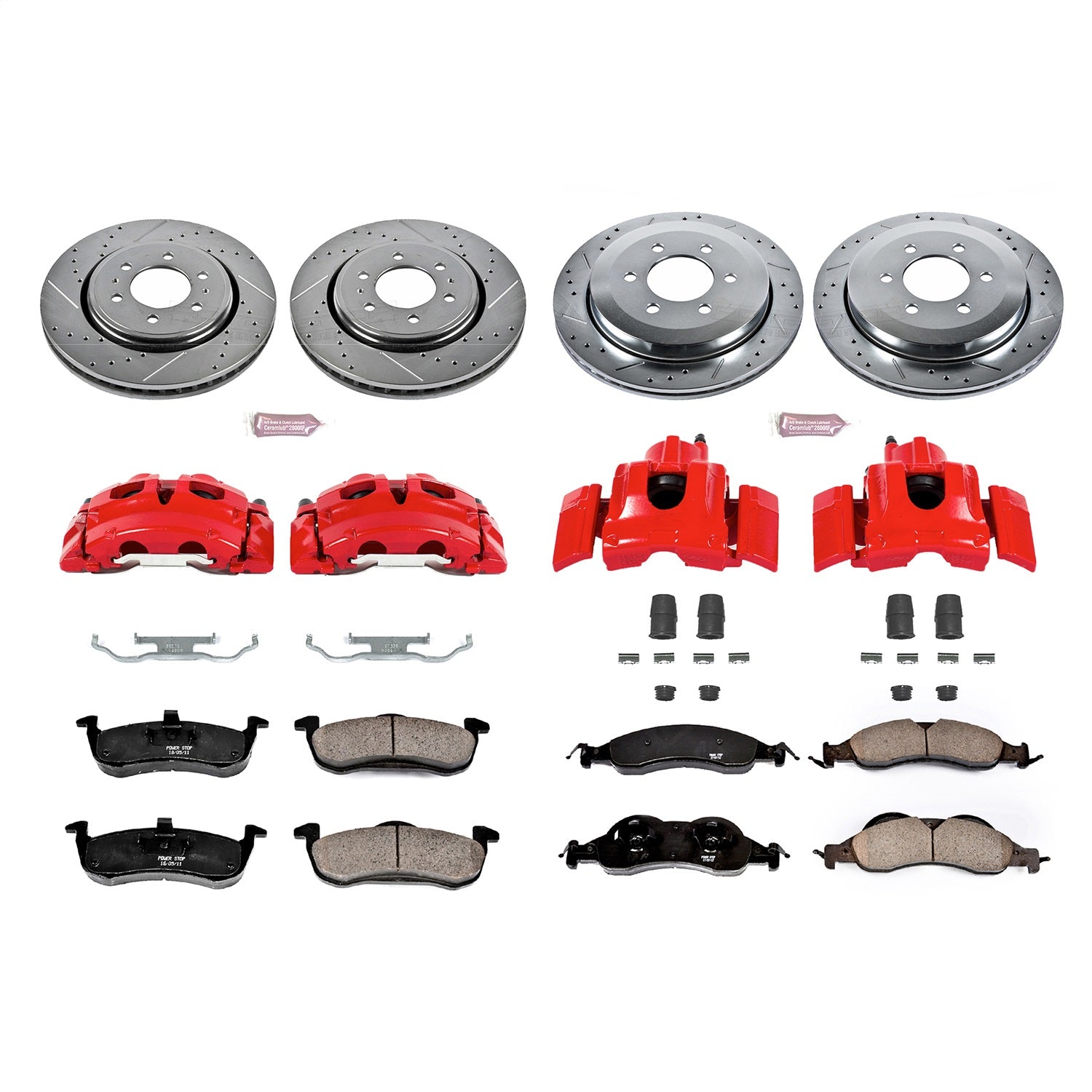 PowerStop Front & Rear Z23 Evolution Sport Brake Kit w/ Calipers | Ford Expedition (2007–2009) (KC4109)