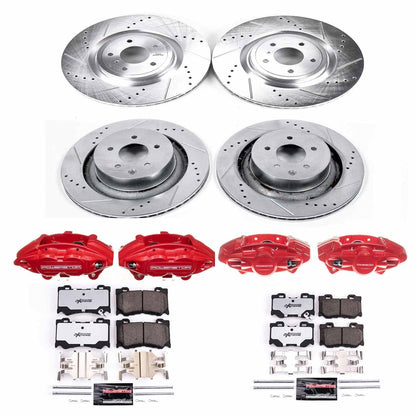 PowerStop Front and Rear Z26 Street Kit w/ Calipers | Nissan 370Z (2009–2019) (KC4138A-26)