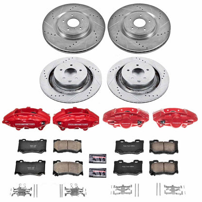 PowerStop Front & Rear Z23 Evolution Sport Brake Kit w/ Calipers | Infiniti G37 (2008–2013) (KC4138A)
