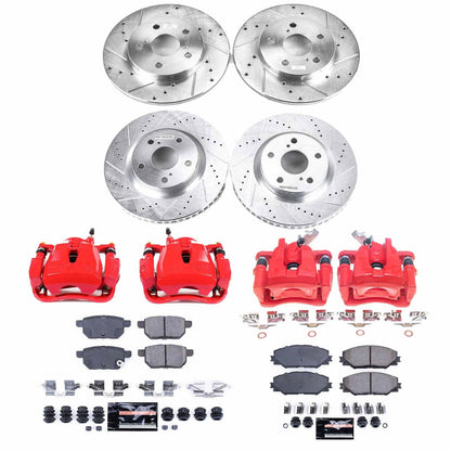 PowerStop Front & Rear Z23 Evolution Sport Brake Kit w/ Calipers | Pontiac Vibe (2009–2010) (KC4142)