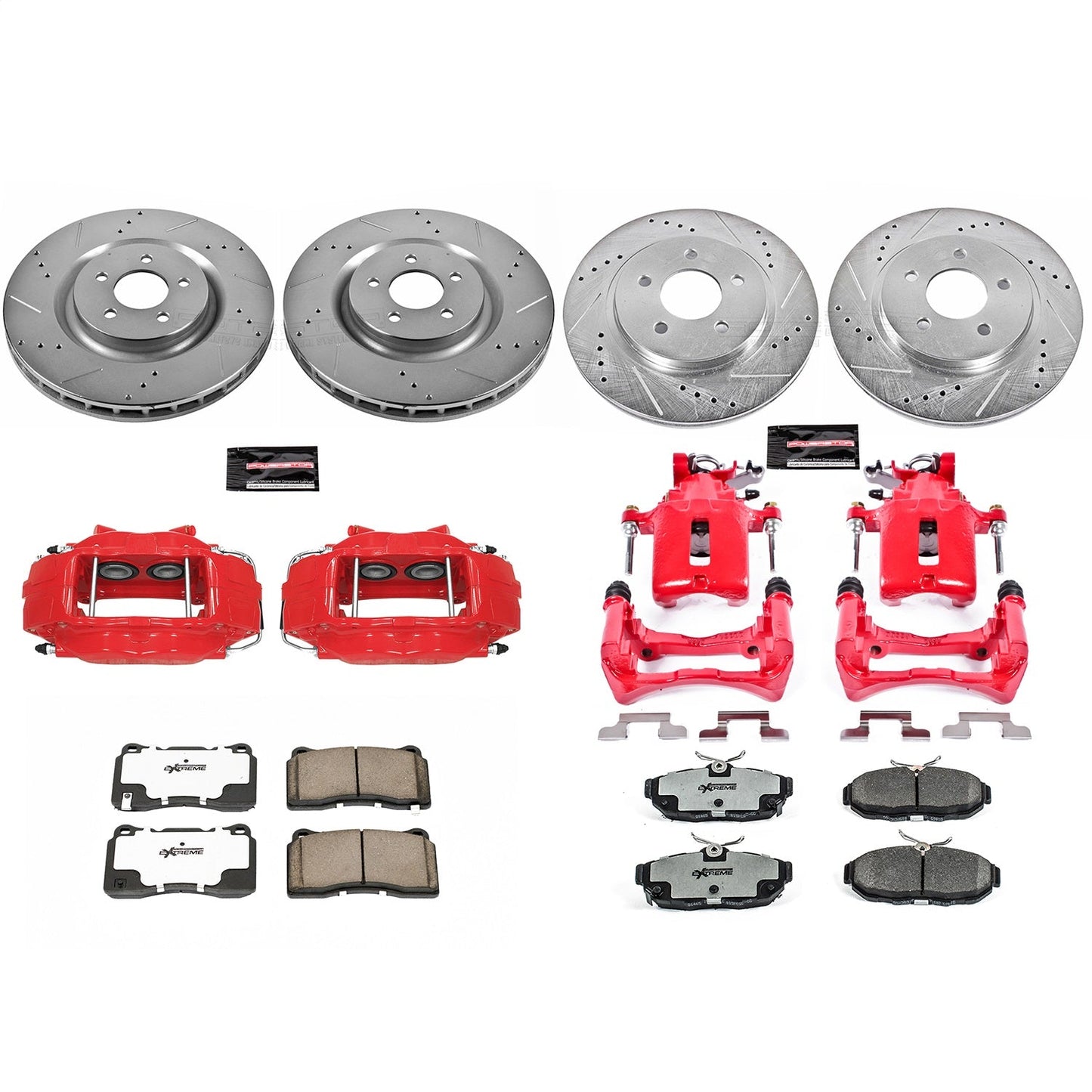 PowerStop Front and Rear Z26 Street Kit w/ Calipers | Ford Mustang (2011–2014) (KC4148-26)