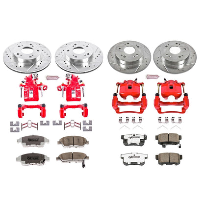 PowerStop Front & Rear Z26 Street Warrior Brake Kit w/ Calipers | Honda Civic (2009–2011) (KC4276-26)
