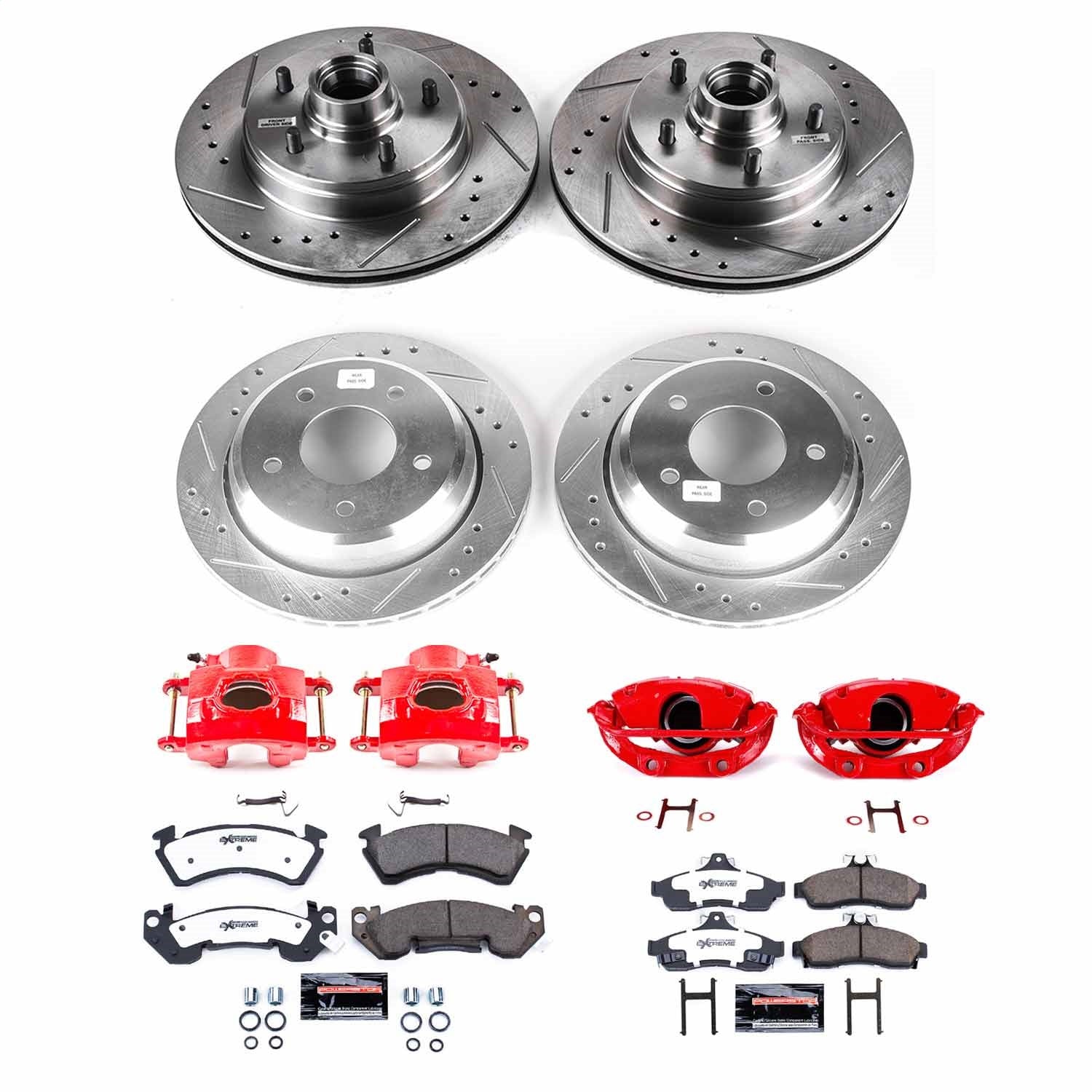 PowerStop Front and Rear Z26 Street Kit w/ Calipers | Chevrolet Impala (1994–1996) (KC4338-26)