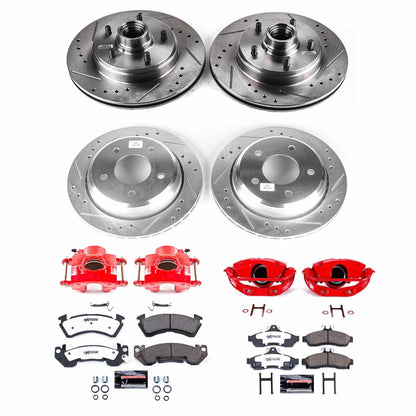 PowerStop Front and Rear Z26 Street Kit w/ Calipers | Chevrolet Impala (1994–1996) (KC4338-26)