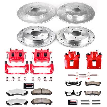PowerStop Front & Rear Z36 Truck & Tow Brake Kit w/ Calipers | Ford Explorer Sport (2001–2002) (KC4357-36)