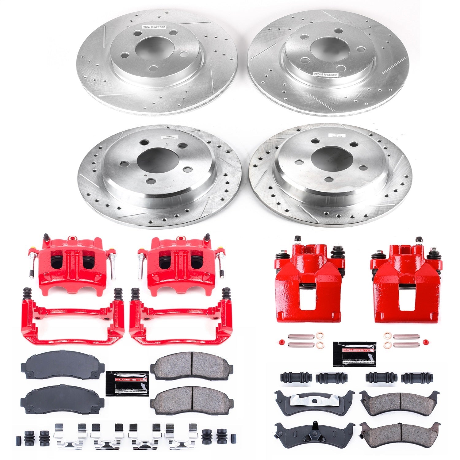 PowerStop Front & Rear Z23 Evolution Sport Brake Kit w/ Calipers | Ford Explorer Sport (2001–2002) (KC4357)