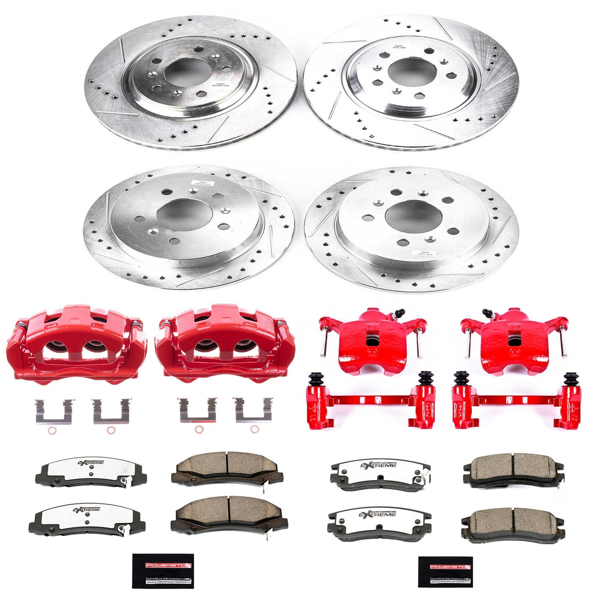 PowerStop Front and Rear Z26 Street Kit w/ Calipers | Buick LaCrosse (2008–2009) (KC4377-26)