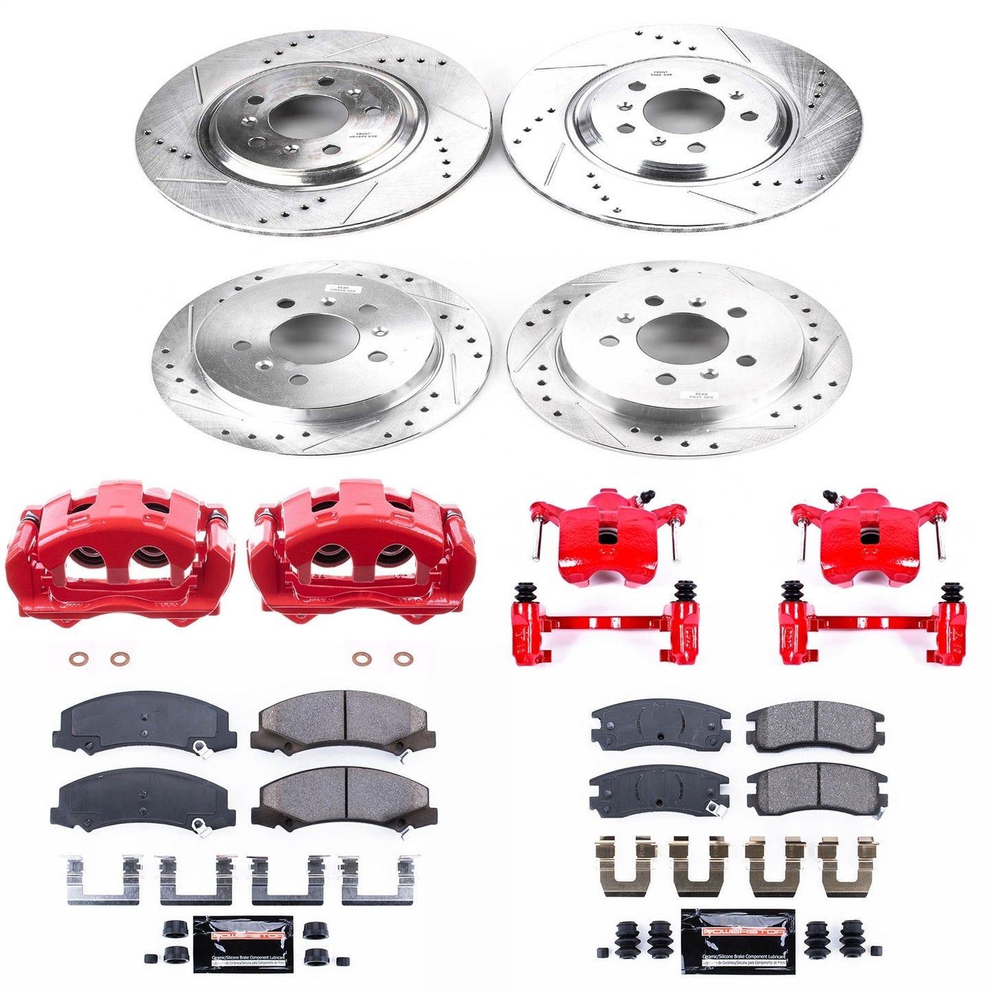 PowerStop Front & Rear Z23 Evolution Sport Brake Kit w/ Calipers | Buick Allure (2008–2009) (KC4377)