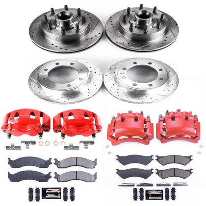 PowerStop Front & Rear Z23 Evolution Kit w/ Calipers | Ford E-1500 (2007) (KC4434)