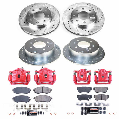 PowerStop Front and Rear Z23 Evolution Kit w/ Calipers | Hyundai Sonata (1999–2001) (KC4444)