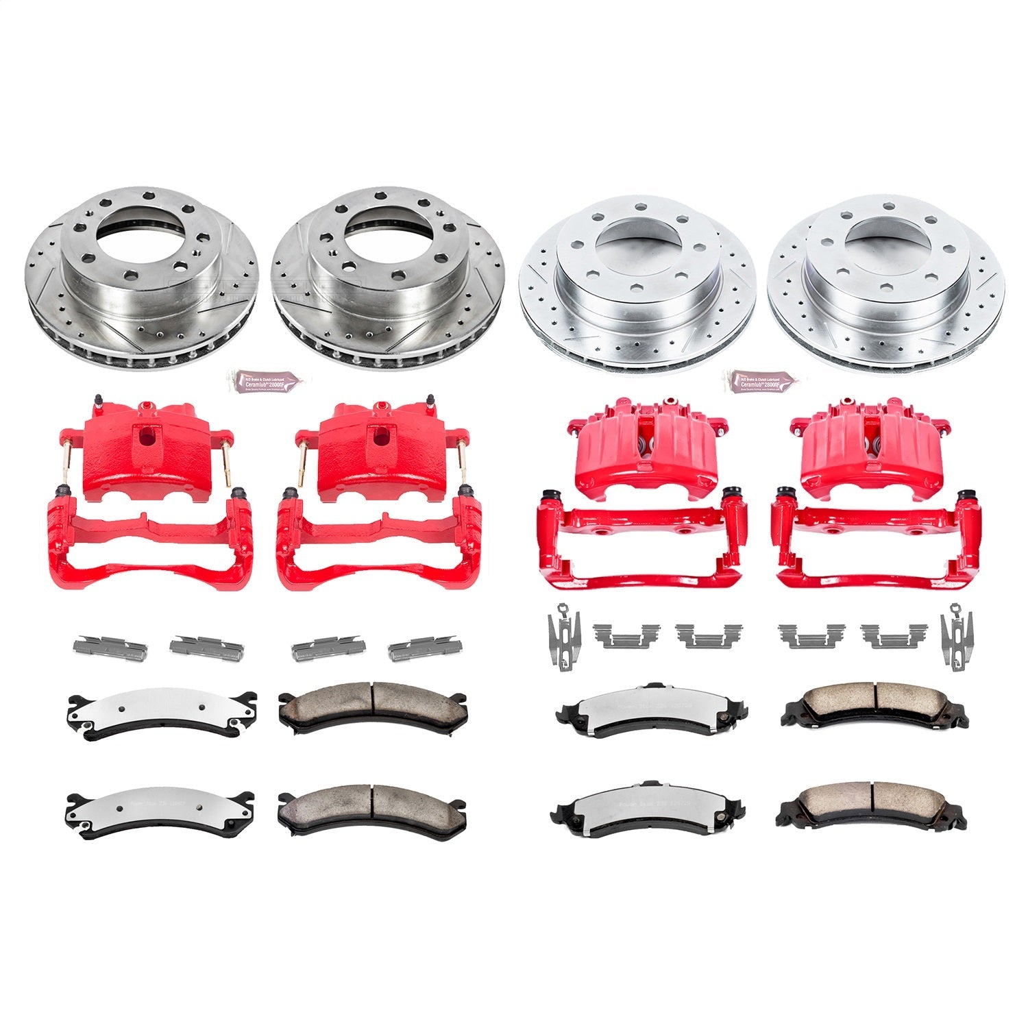 PowerStop Front and Rear Z36 Truck & Tow Kit w/ Calipers | GMC Sierra 1500 HD (2005) (KC4454-36)