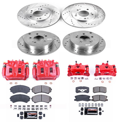 PowerStop Front & Rear Z23 Evolution Sport Brake Kit w/ Calipers | Mitsubishi Endeavor (2004–2008) (KC4461)