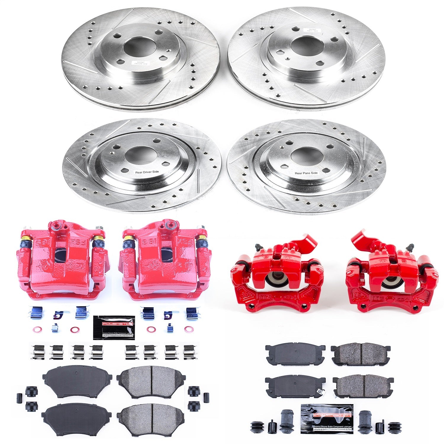 PowerStop Front & Rear Z23 Evolution Sport Brake Kit w/ Calipers | Mazda Miata (2001–2005) (KC4468)