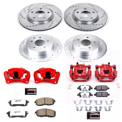 PowerStop Front & Rear Z26 Street Warrior Brake Kit w/ Calipers | Nissan Sentra (2007–2010) (KC4475A-26)