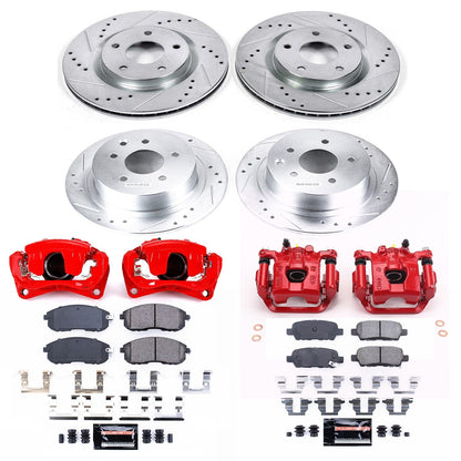 PowerStop Front & Rear Z23 Evolution Sport Brake Kit w/ Calipers | Nissan Sentra (2007–2010) (KC4475A)