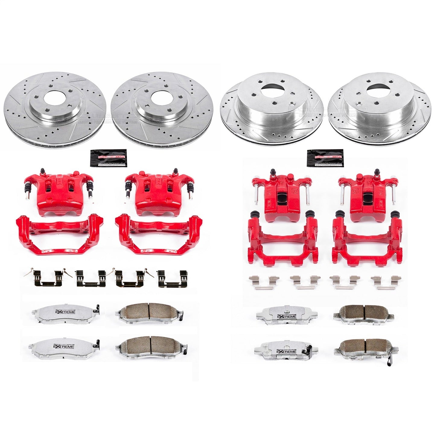 PowerStop Front and Rear Z26 Street Kit w/ Calipers | Nissan Murano (2011–2014) (KC4476-26)