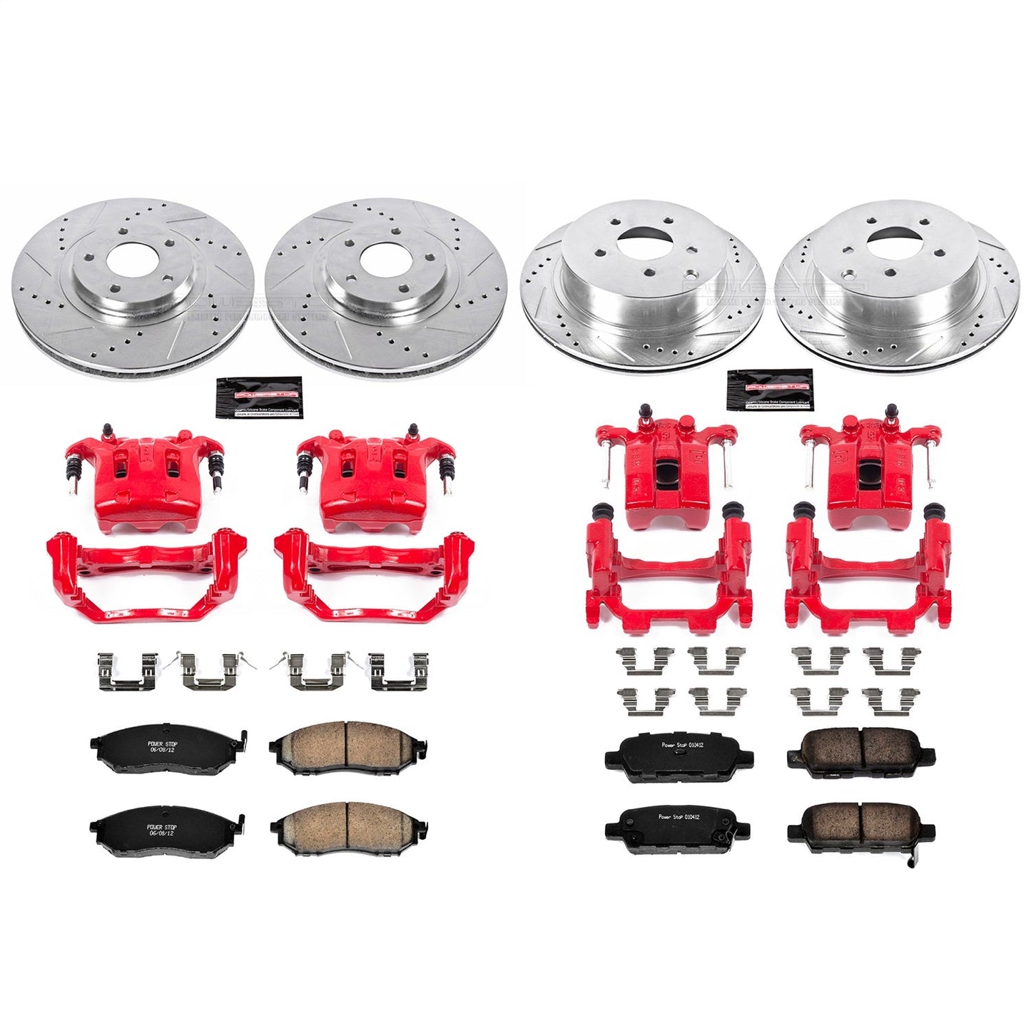 PowerStop Front & Rear Z23 Evolution Sport Brake Kit w/ Calipers | Nissan Murano (2011–2014) (KC4476)